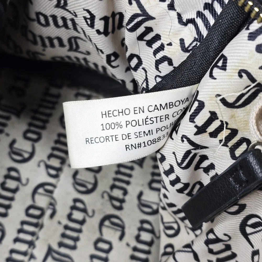 Vintage Y2K Juicy Couture Daydreamer Bag‎ Velour Pleather Purse Black Velvet